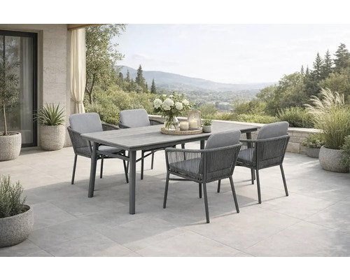 Destiny Gartenmöbelset Limone San Marino anthrazit grau, stapelbar