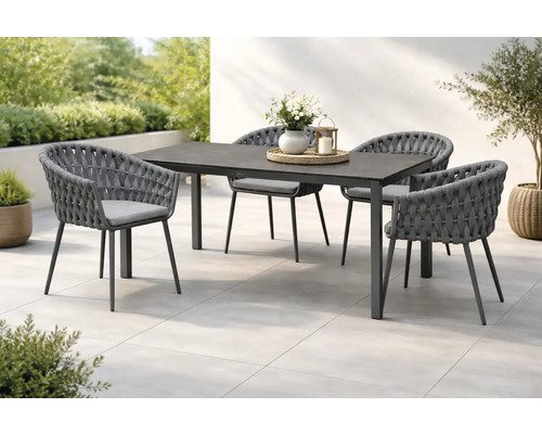 Destiny Gartenmöbelset Molino Cremona anthrazit und grau, stapelbar