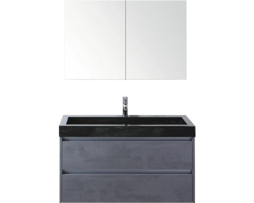 Sanox Badmöbel-Set Dante BxHxT 101 cm x 170 cm x 45.5 cm Frontfarbe beton anthrazit