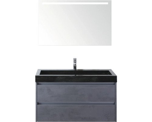 Sanox Badmöbel-Set Dante BxHxT 101 cm x 170 cm x 45.5 cm Frontfarbe beton anthrazit