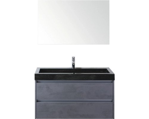Sanox Badmöbel-Set Dante BxHxT 101 cm x 170 cm x 45.5 cm Frontfarbe beton anthrazit