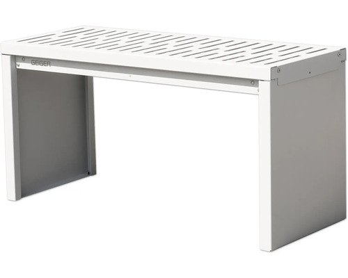 Gartenbank Palatino Bridge Stahl 109 cm x 40 cm x 54 cm RAL 9006 weiss aluminium