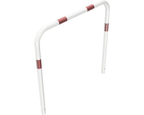 Rohrbügel Stahlrohr Ø 48 mm x 2,5 mm ohne Querholm zum Einbetonieren weiss-rot B = 1000 mm H = 1000 mm