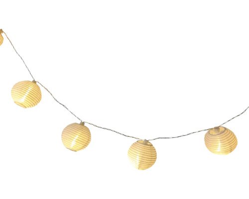LED Solar Lichterkette mit 10 weissen Nylon Balls