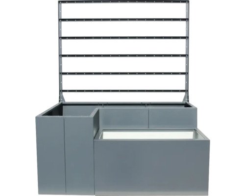 Hochbeet Palatino Urban Nexus Metall beschichtet 150 cm x 100 cm x 183 cm anthrazit inkl. Rankgitter