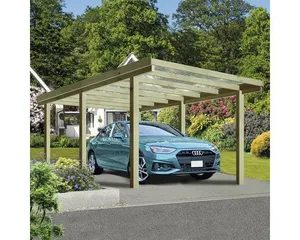 Einzelcarport mit PVC Dach Pfosten 11,5x11,5 cm 304 x 504 cm kesseldruckimprägniert