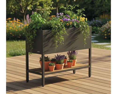 Hochbeet auf Stelzen Herstera Deco 100 x 40 x 80 cm anthrazit