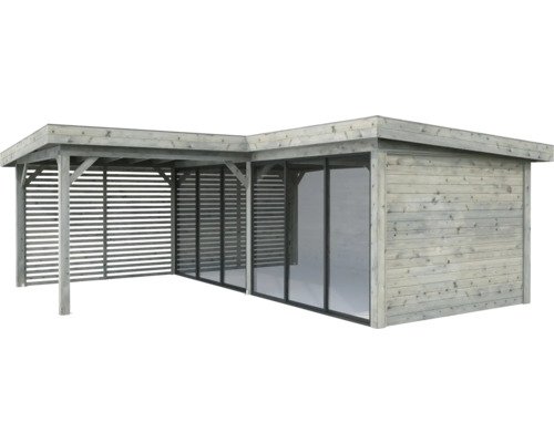 Pavillon Laube Palmako 588 x 588 cm holz grau