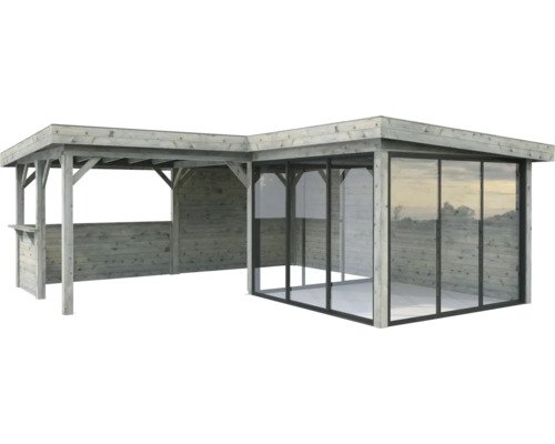 Pavillon Laube Palmako 588 x 588 cm holz grau