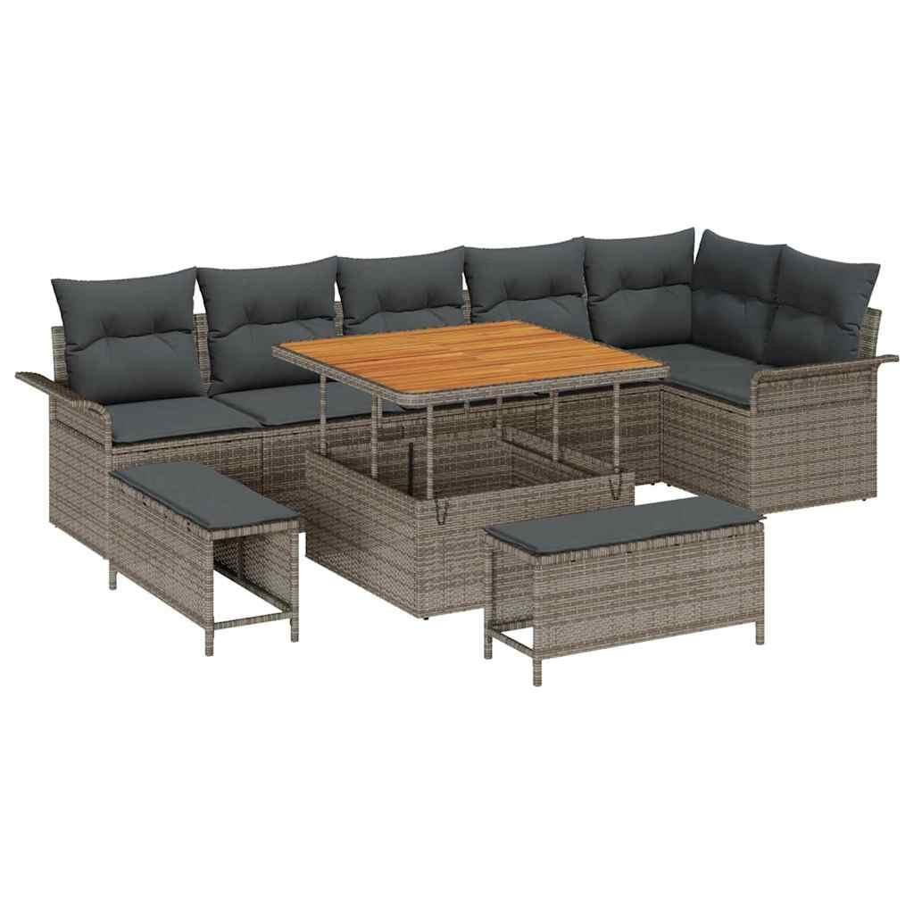 Gartensofa-set poly-rattan