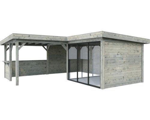 Pavillon Laube Palmako 588 x 588 cm holz grau