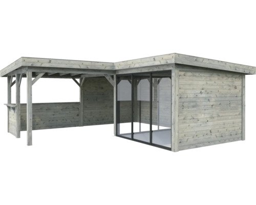 Pavillon Laube Palmako 588 x 588 cm holz grau