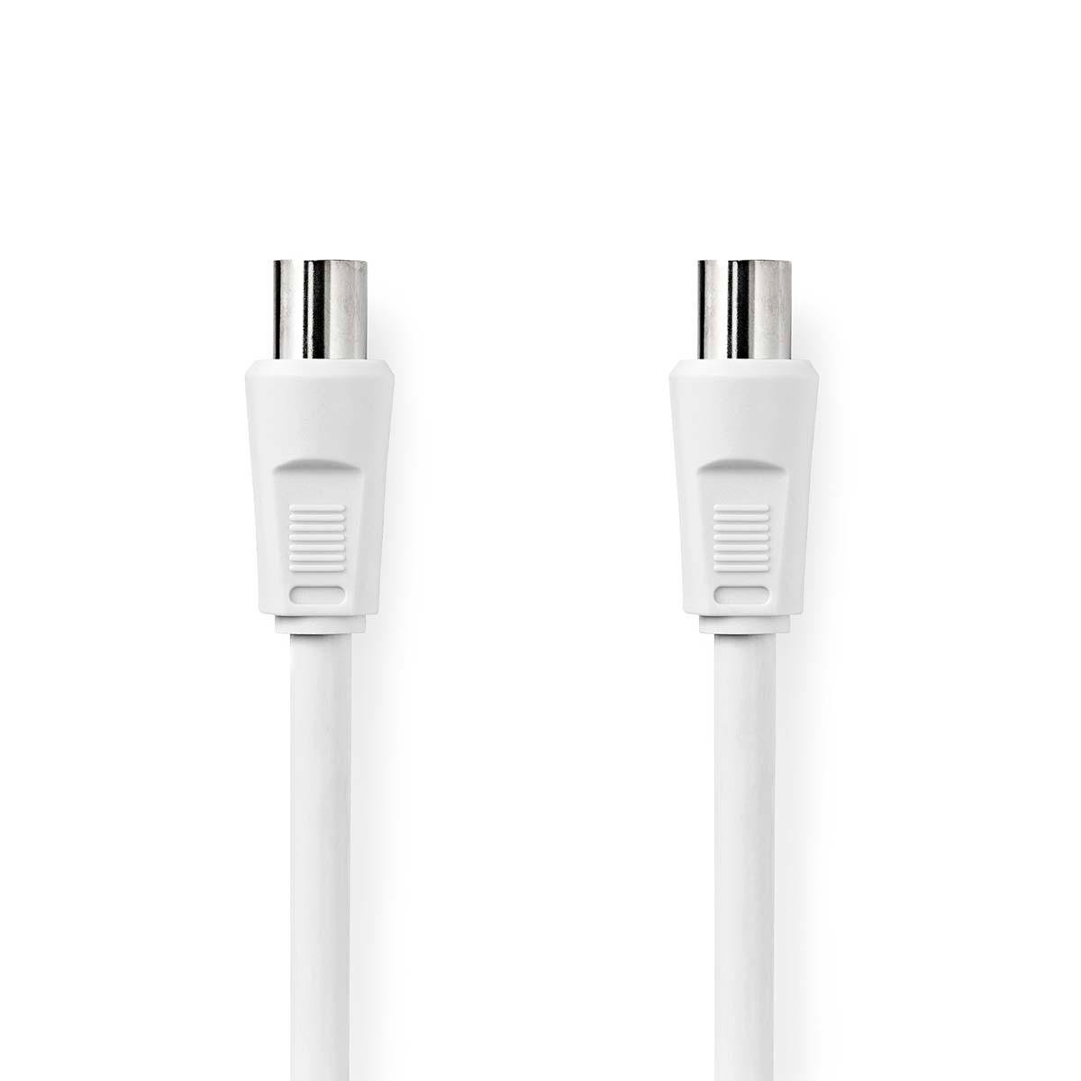 Koaxialkabel | IEC (Koax) Stecker | IEC (Koax) Buchse | Vernickelt | 90 dB | 75 Ohm | Doppelt geschirmt | 3,00 m | Rund | PVC | Weiß | Box