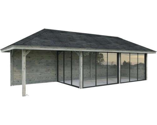 Pavillon Laube Palmako 876 x 300 mm holz grau