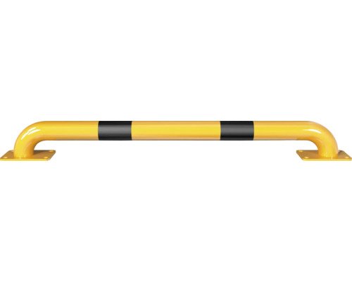 Rammschutz-Bügel Stahlrundrohr Ø 60 mm für Dübelbefestigung gelb-schwarz L 1500 mm H = 115 mm