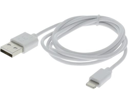 Lade + Datenkabel USB / 8-Pins 100 cm weiss