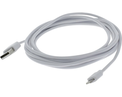 USB Kabel 8-Pins / USB 250 cm textil weiss