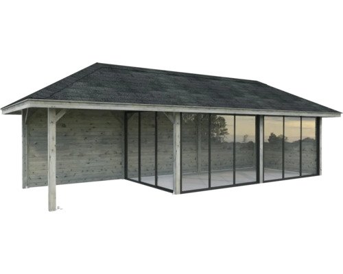Pavillon Laube Palmako 876 x 300 mm holz grau