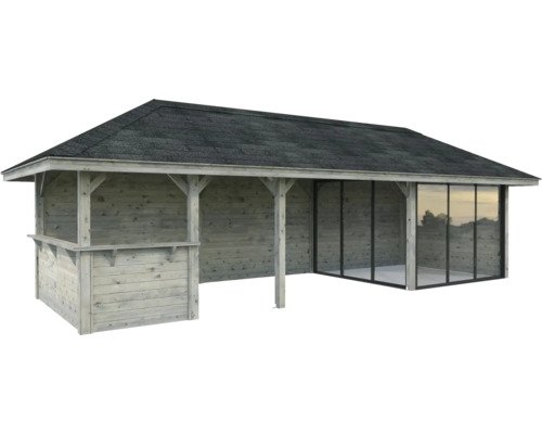 Pavillon Laube Palmako 876 x 300 mm holz grau