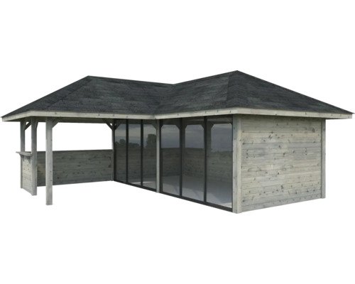 Pavillon Laube Palmako 588 x 588 mm holz grau