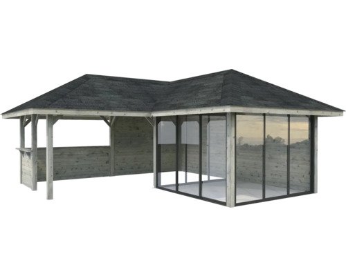 Pavillon Laube Palmako 588 x 588 mm holz grau