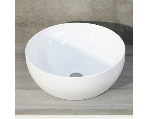 Sanox Aufsatzwaschbecken Circle 40 x 40 cm weiss glänzend 15001020