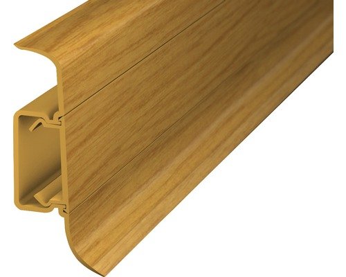 Prinz Klemmsockelleiste mit Kabelführung Kunststoff eiche hell 50 x 2500 mm