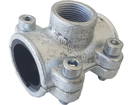 Dichtschelle mit Verschraubung 3/4" x 1/2" IG x 3/4" Temperguss verzinkt