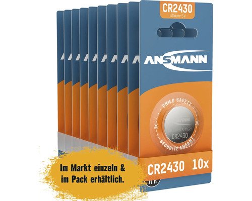 Ansmann Knopfzelle CR2430 3 Volt 10 Stück