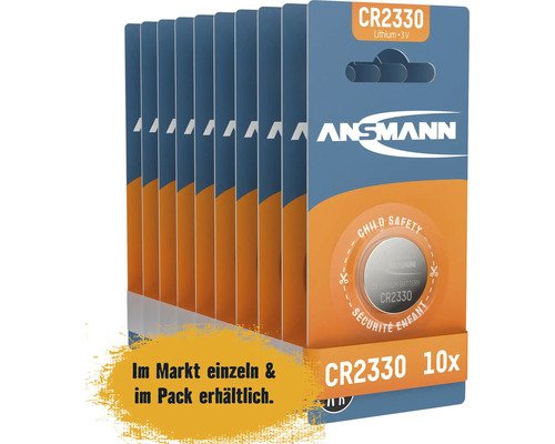 Ansmann Knopfzelle CR2330 3 Volt 10 Stück