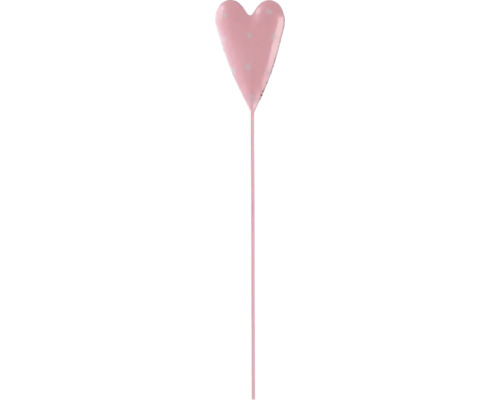 Gartenstecker Lafiora Metallherz H 31 cm rosa gepunktet