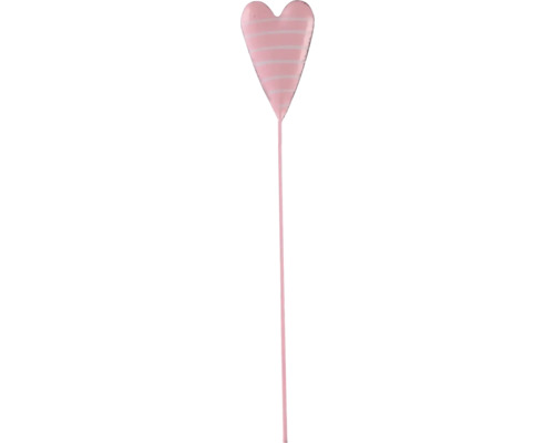 Gartenstecker Lafiora Metallherz H 31 cm rosa gestreift