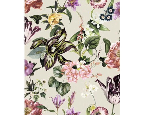 Vliestapete 47461 Flora Blumen beige grün