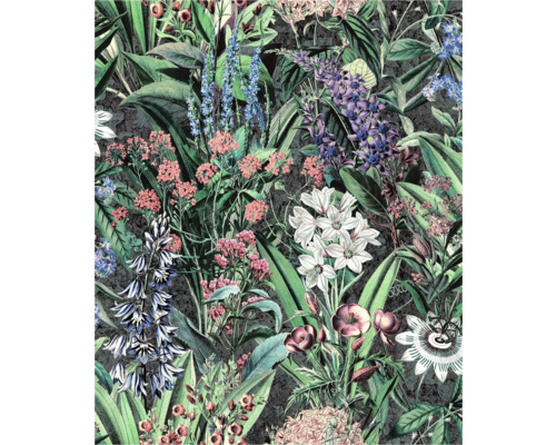 Vliestapete 47475 Flora Blumen grün schwarz
