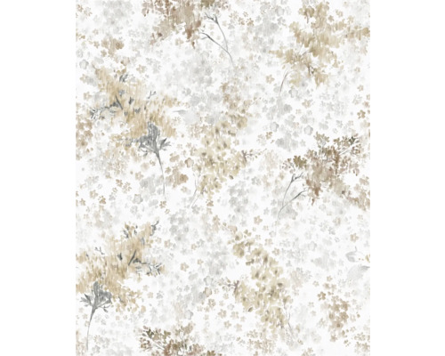 Vliestapete 47453 Flora Blümchen braun weiss