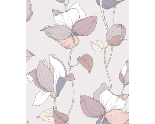 Vliestapete 47474 Flora Floral braun grau