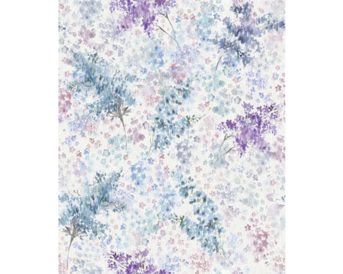 Vliestapete 47450 Flora Blümchen blau lila weiss