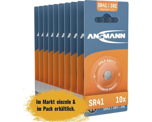 Ansmann Knopfzelle SR41 1,55 Volt 10 Stück