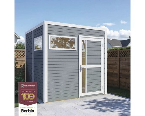 Gartenhaus Bertilo Cubus 2 inkl. Bodenplatte 226 x 240 cm hellgrau