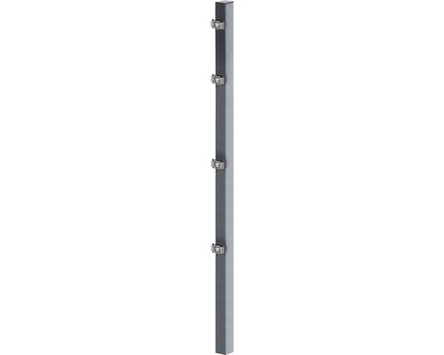 Zaunpfosten ALBERTS mit Klemmlaschen zum Einbetonieren 6 x 4 x 240 cm anthrazit