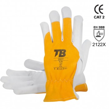 Guantes de piel flor cabra gris mod. 182y