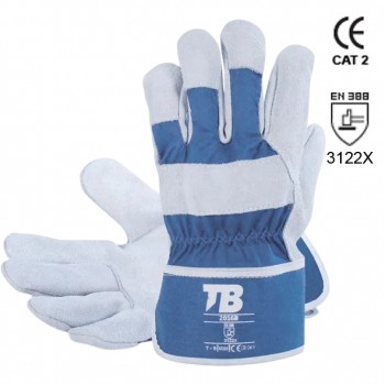 Guantes de serraje vacuno y lona mod. 201gb
