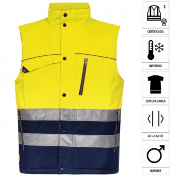 Chaleco acolchado de alta visibilidad confort fit mod. 04834 - Rationalstock.es