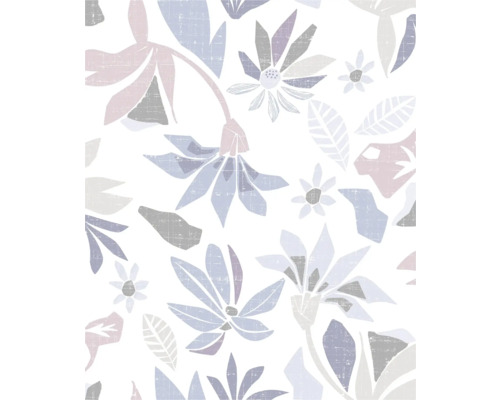 Vliestapete 47470 Flora Blätter lila weiss