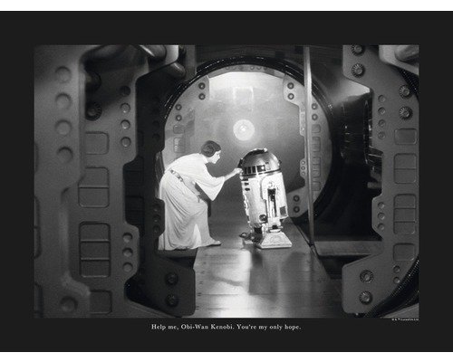 Poster Star Wars Classic Leia R2D2 Quote 40x30 cm