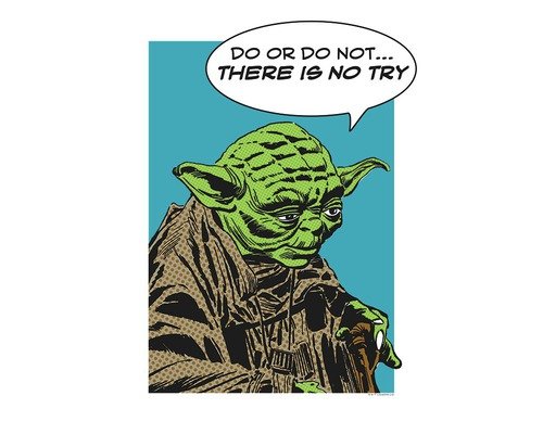 Poster Star Wars Classic Comic Quote Yoda 30x40 cm