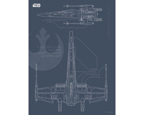 Poster Star Wars Blueprint X-Wing 30x40 cm