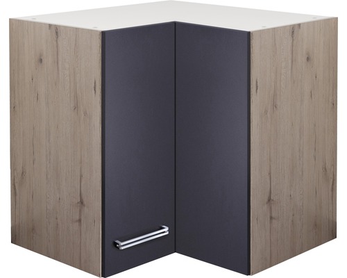 Eckhängeschrank Flex Well Santo BxHxT 60x55x32 cm Frontfarbe anthrazit - Korpusfarbe san remo eiche hell