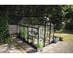 Gewächshaus Halls Icon 6 6,1 m² Sicherheitsglas 3 mm 192,5 x 316,9 cm schwarz