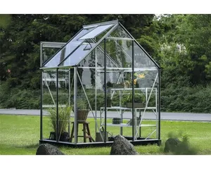 Gewächshaus Halls Icon 6 2,5 m² Blankglas 3 mm 192,5 x 130,3 cm silber